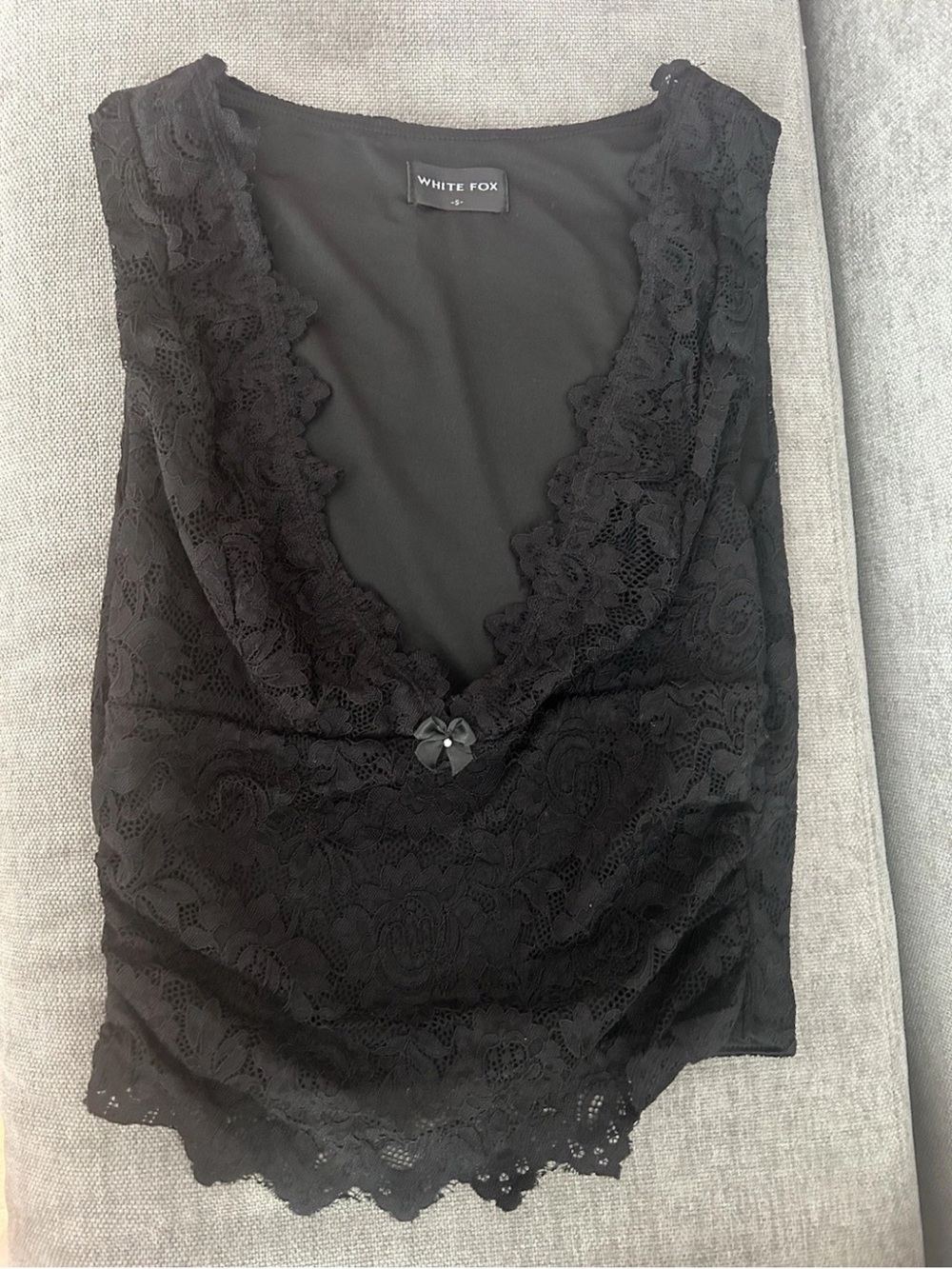 Black Lace V-Neck Chemise